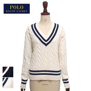 POLO RALPH LAUREN Cable-knit Cricket Sweater (M)